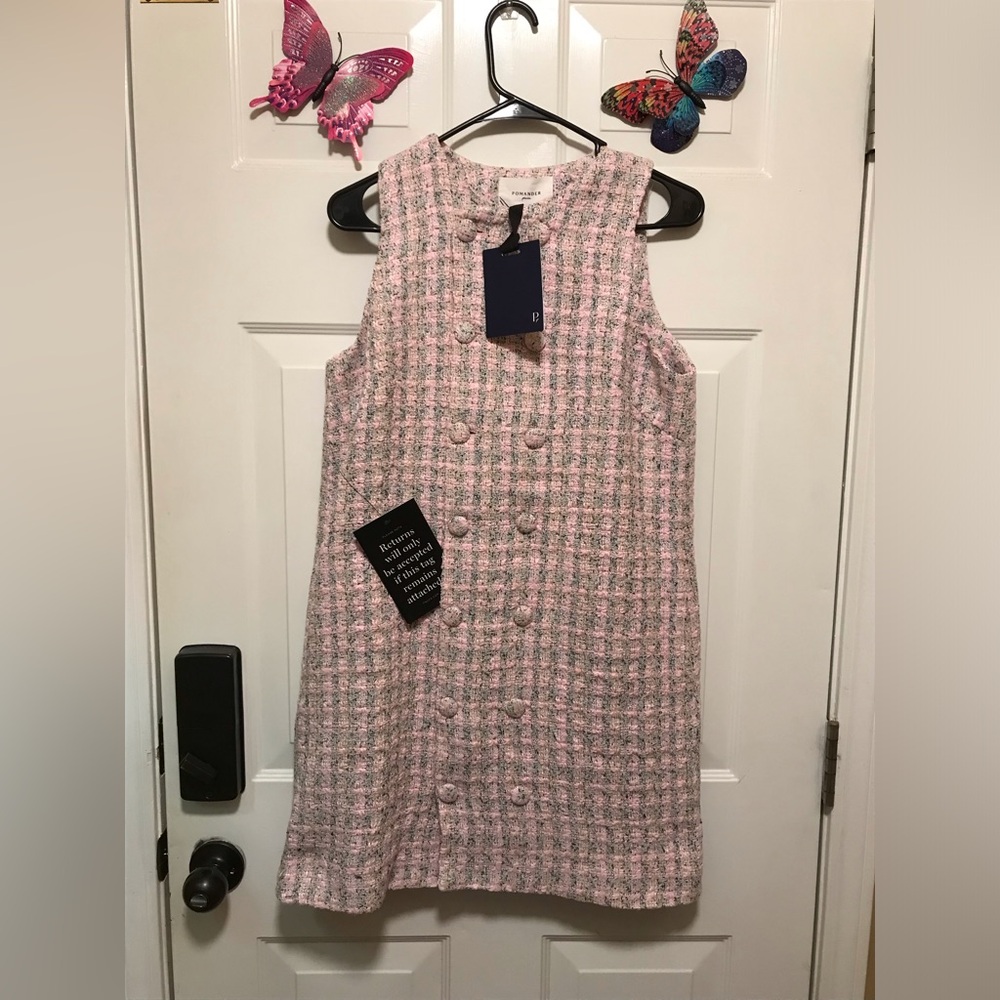 Pomander Place Pink and White Mini Dress